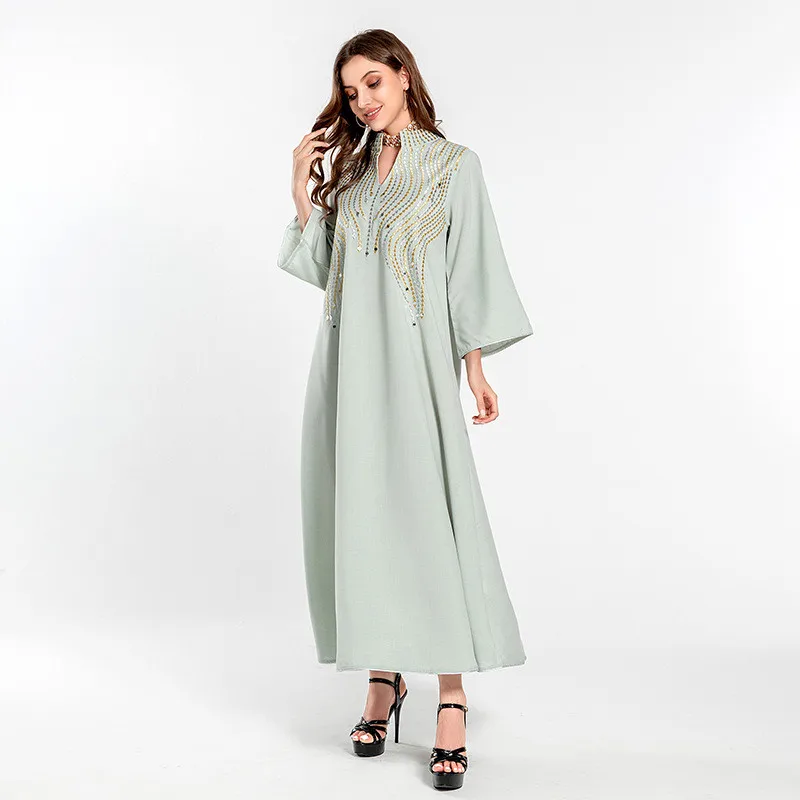 

Luxury Diamsonds Women Dubai Abaya Kimono Sleeves Fashion Muslim Robe Middle East Evening Dress Islamic Jalabiya Party Gown 2024