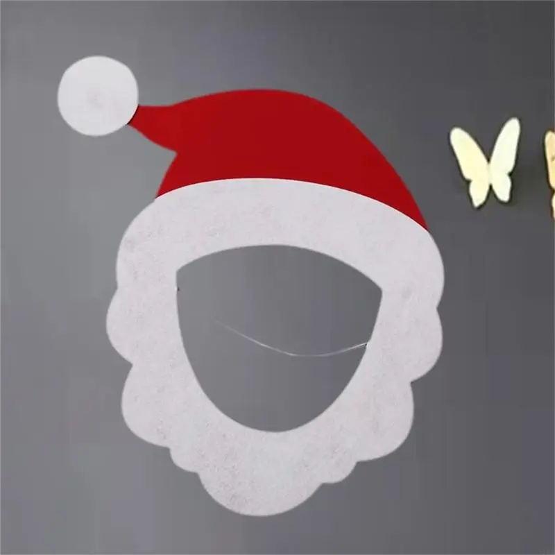 N1HB Farbic Christmas Santa Mask for Any Skin Type Fashion Accessory for Uneven Tone and Dryness Party Supplies
