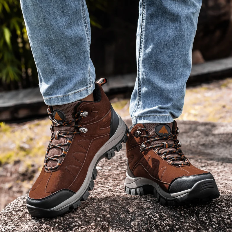 

Hiking Boots Men Autumn Winter Outdoor Trekking Shoes Non Slip Fashion Male Footwear Comfortable Work Ankle Boots Large Size 47