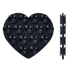 Heart Shape Double - Sided Silicone Suction Phone Grip (Black)