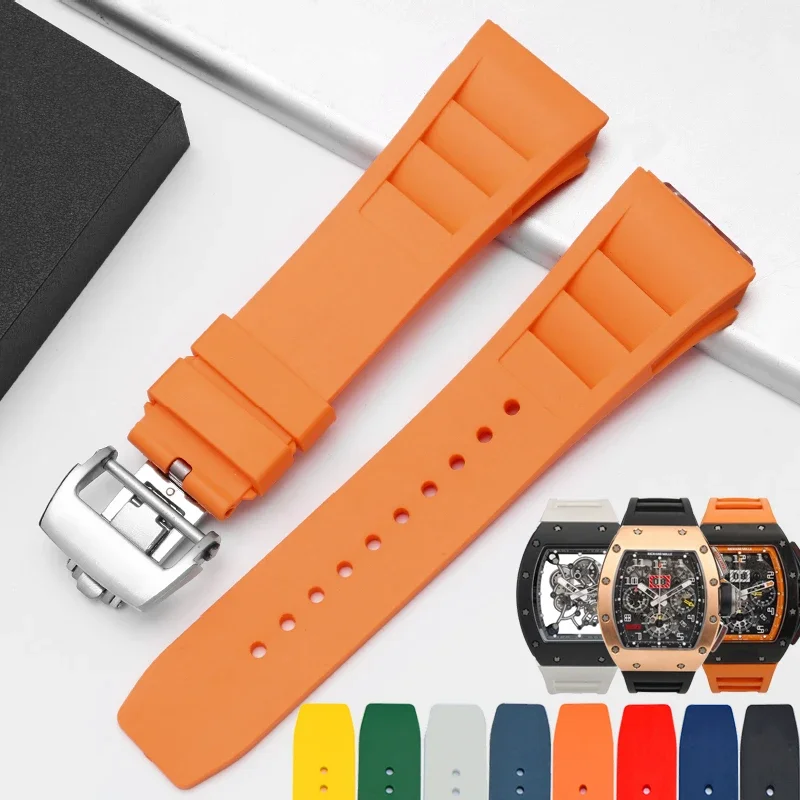 Vibrant Multicolor 25mm Rubber Watchband Replacement Strap