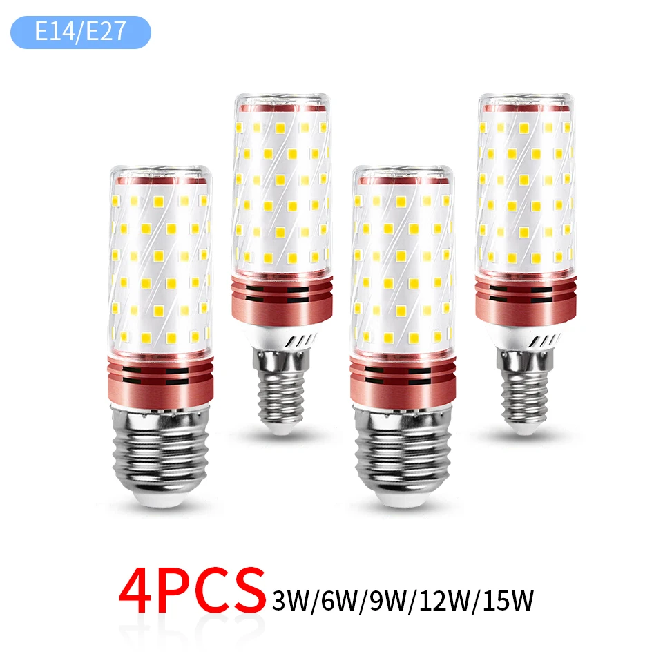 4pcs LED Corn Bulb E27 E14 Light Bulb 220V LED Lamp Chandelier Candle Light For Home Decoration image_0