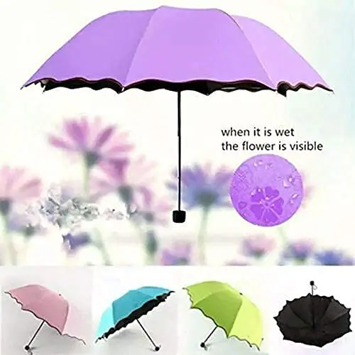 Parapluie à motifs floraux qui changent sous la pluie