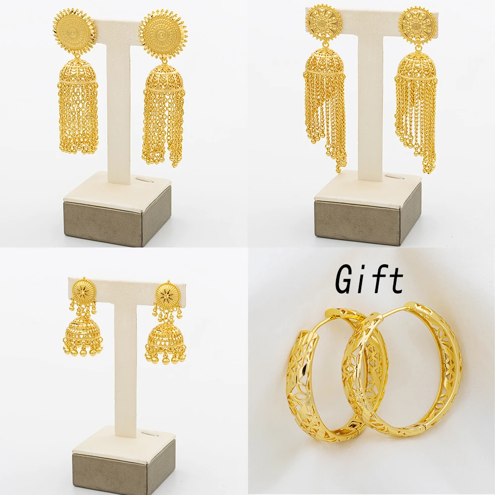 2023 Trend Long Tassels Dangle Earrings For Women Elegant Flower Gold