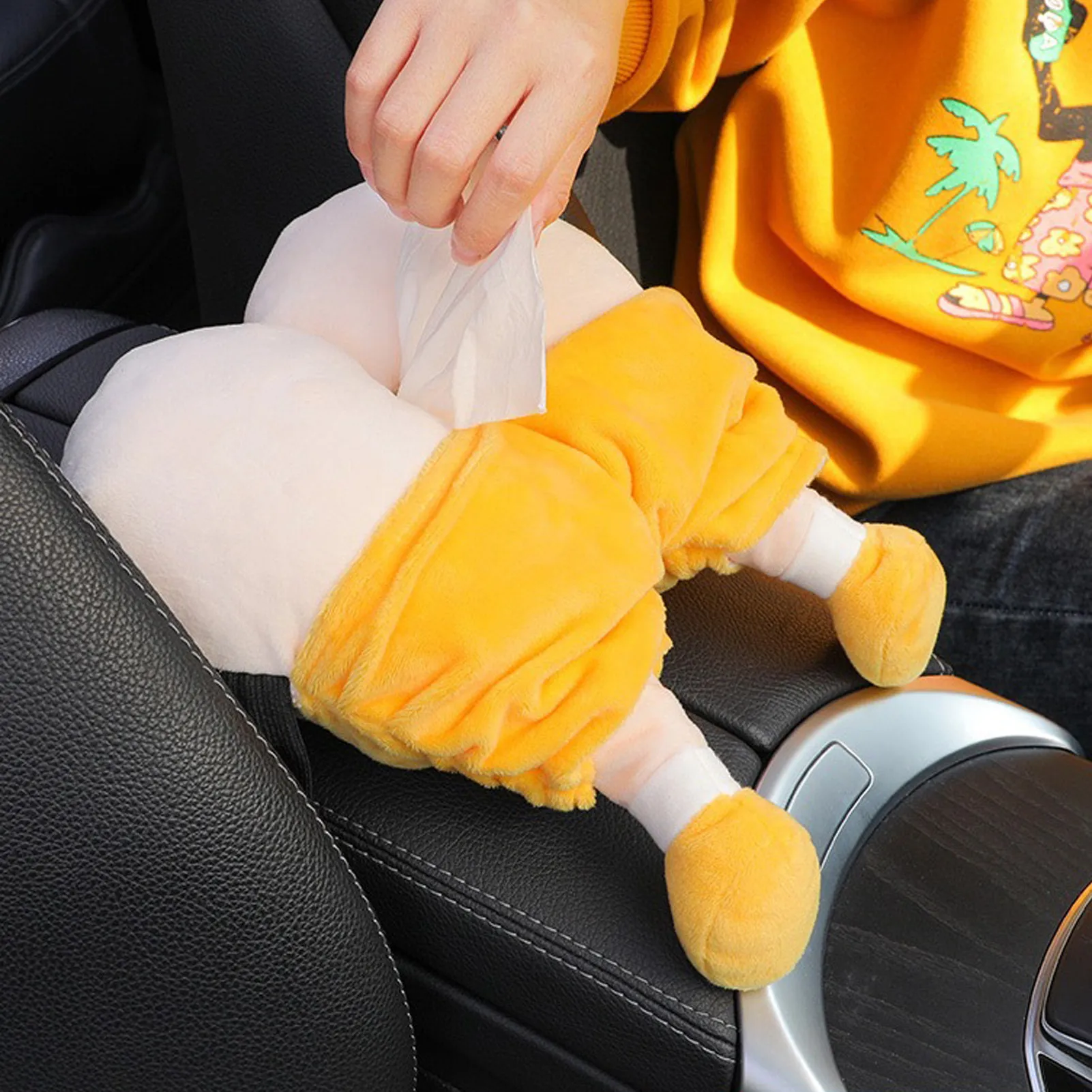 Plush Tissue Holder Cartoon Tissue Cover Hangable Car Plush Cover Paper Holder Napkin Box For Car Home Bathroom Kitc