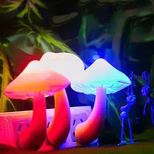Lampe LED à capteur automatique en forme de champignon, pour chambre d'enfant, jaune, rose, bleu, vert, dégradé