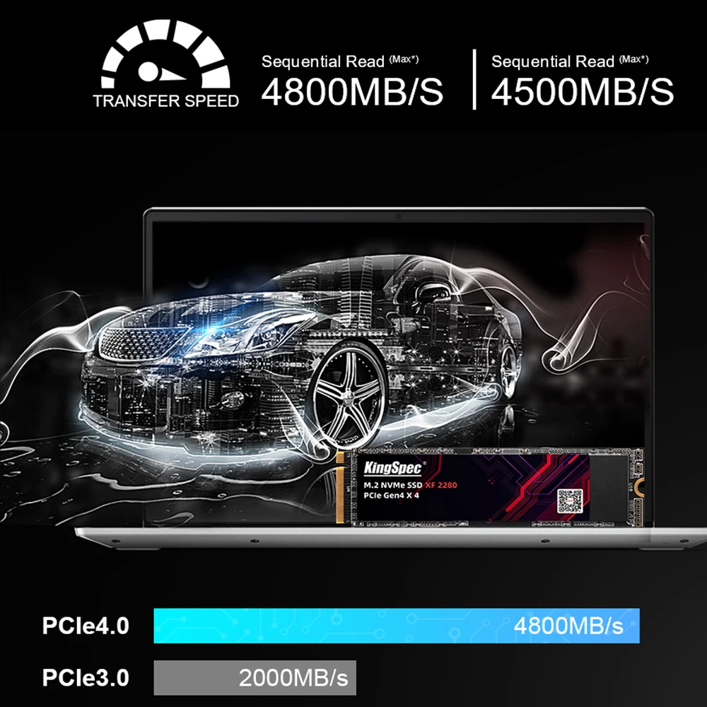 KingSpec-PCIe 4.0 SSD M.2 NVME 256G 512G 1TB 2TB M2 2280 Gen4, ϵ ũ ̺, Ʈ ũž PS5   ָ Ʈ ̺