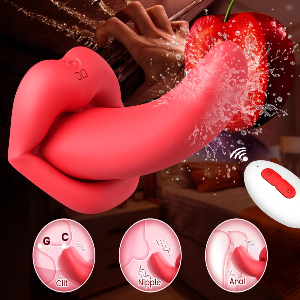 2 NI 1 Zunge Leckervibrator Sexspielzeug Zunge für Frauen 10 Modi G-Punkt Klitorisstimulator Nippel Weiblicher Masturbator Vibratoren 1