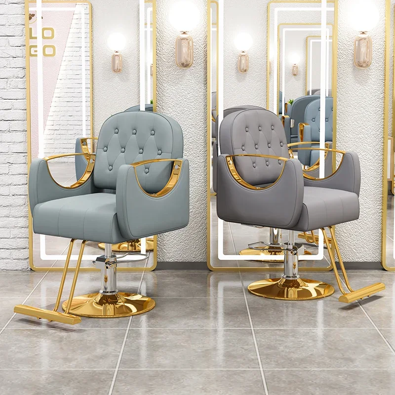 Stylist Nail Shop Chair Pedicure Lounge Stool Hair Stylist Golden Chair High Quality Cadeira Barbeiro Nail Salon Furniture