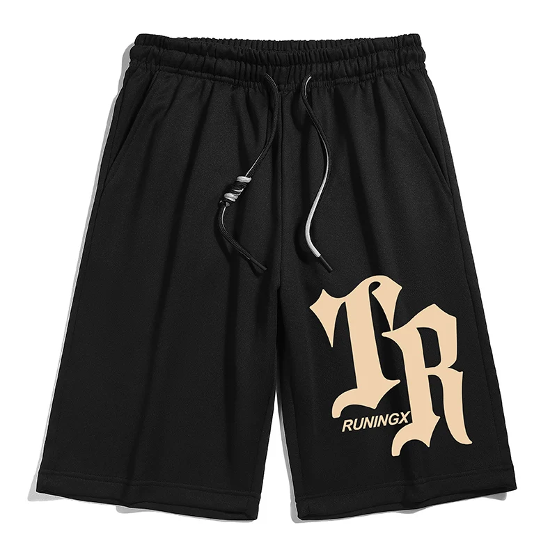 2024 Summer Men Trendy Letter Print Sports Running Beach Short Pants Youth Casual Streetwear Y2K Loose Pockets Basketball Shorts