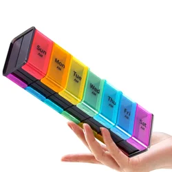 Extra Large 7 - Day AM/PM Pill Organizer (Colorful - 1pcs)