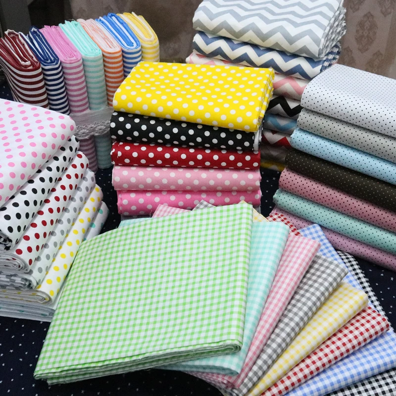 

100% Cotton Striped Dotted Printed Fabric for Bedding Pajamas Pants Curtains Baby DIY Fabric Fabric Cotton 100% Kids
