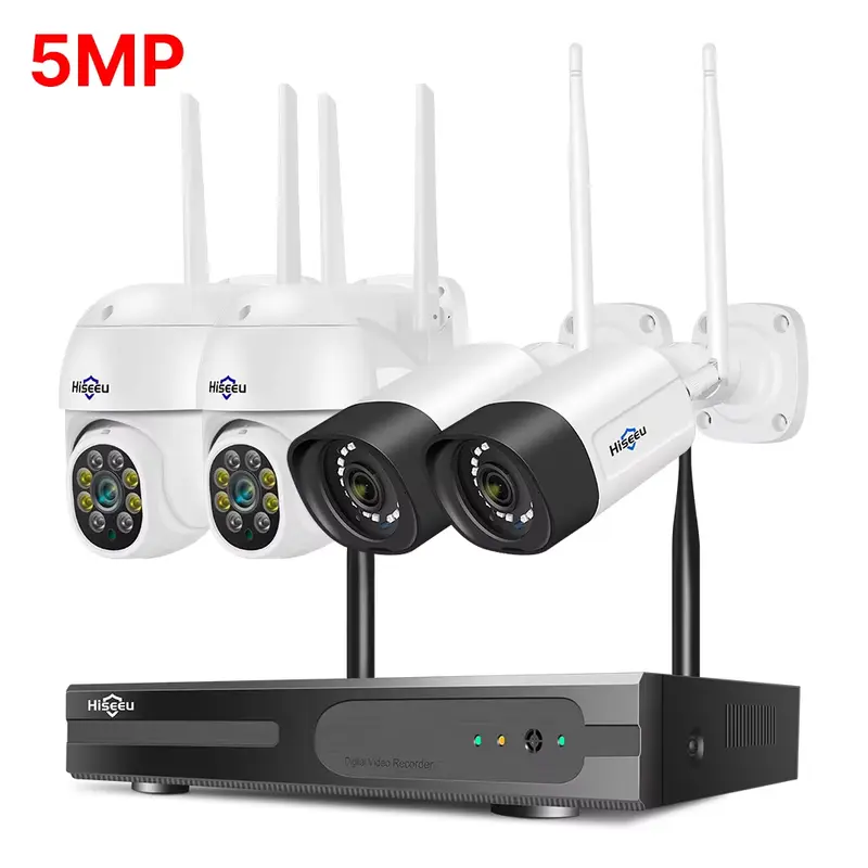Hiseeu 5MP Wireless WiFi Camera System Outdoor Motion Tracking Audio Video Recorder CCTV Cameras 10CH NVR Video Surveillance Kit - Image 7