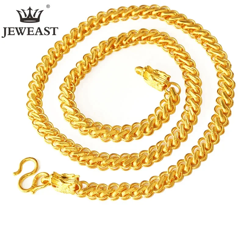 24K Pure Gold Necklace Real AU 999 Solid Gold Chain Men's Fashion Faucet Upscale Trendy Classic  Jewelry Hot Sell New 2025