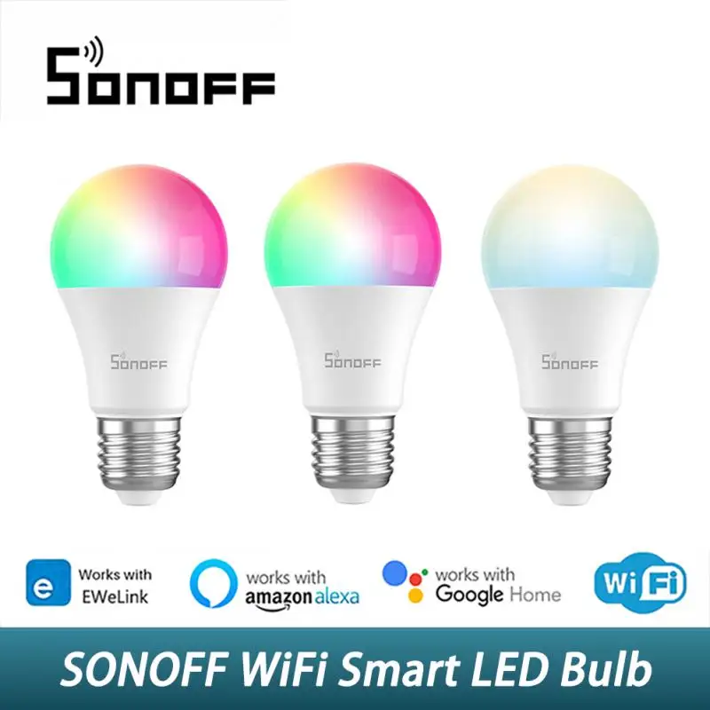 Sonoff Wifi Smart Light Bulb B02/B05-Bl E26 E27 Rgb Led Lamp Warm White Colorful Dimmerabile Ewelink Control Per Alexa Google Home