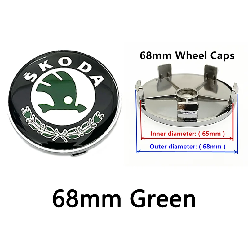 4pcs Wheel Hub Center Cap Rim Caps Cover Logo Badge Emblem Auto Styling Accessories for Skoda Car wheel hub cover car emblem car emblem cover car logo car logo cover wheel center caps