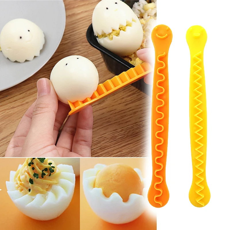 2Pcs Fancy Cut Egg Cooked Eggs Cutter Lace Egg Slicer Carving Lace Cutting Wire Egg Cutter Home Boiled Cut Egg Creative Tools