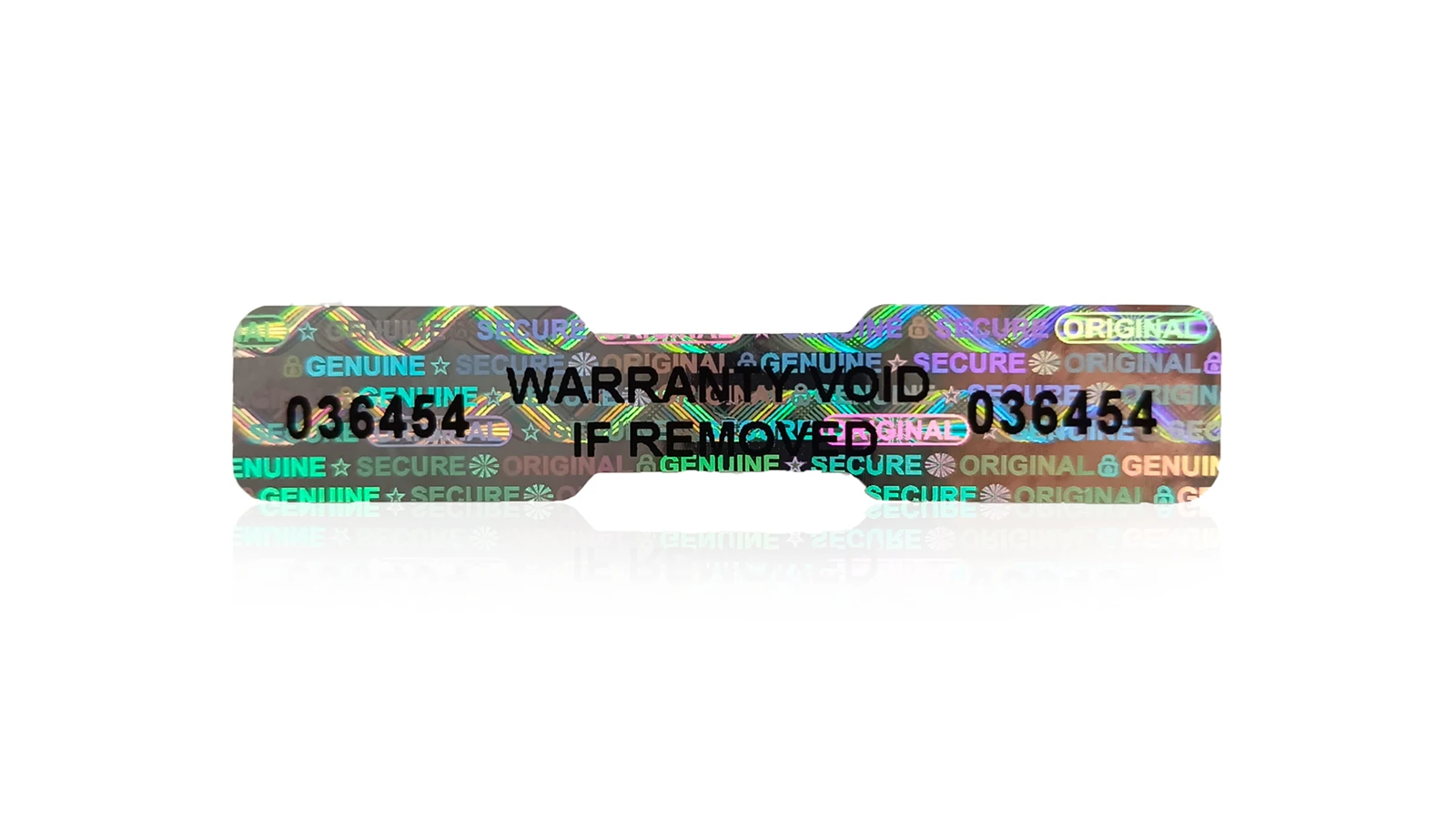 50x10mm Laser Security Label Tamper-Proof Holographic Warranty Void Stickers with Unique Serial Number Void Seal Adhesive labels