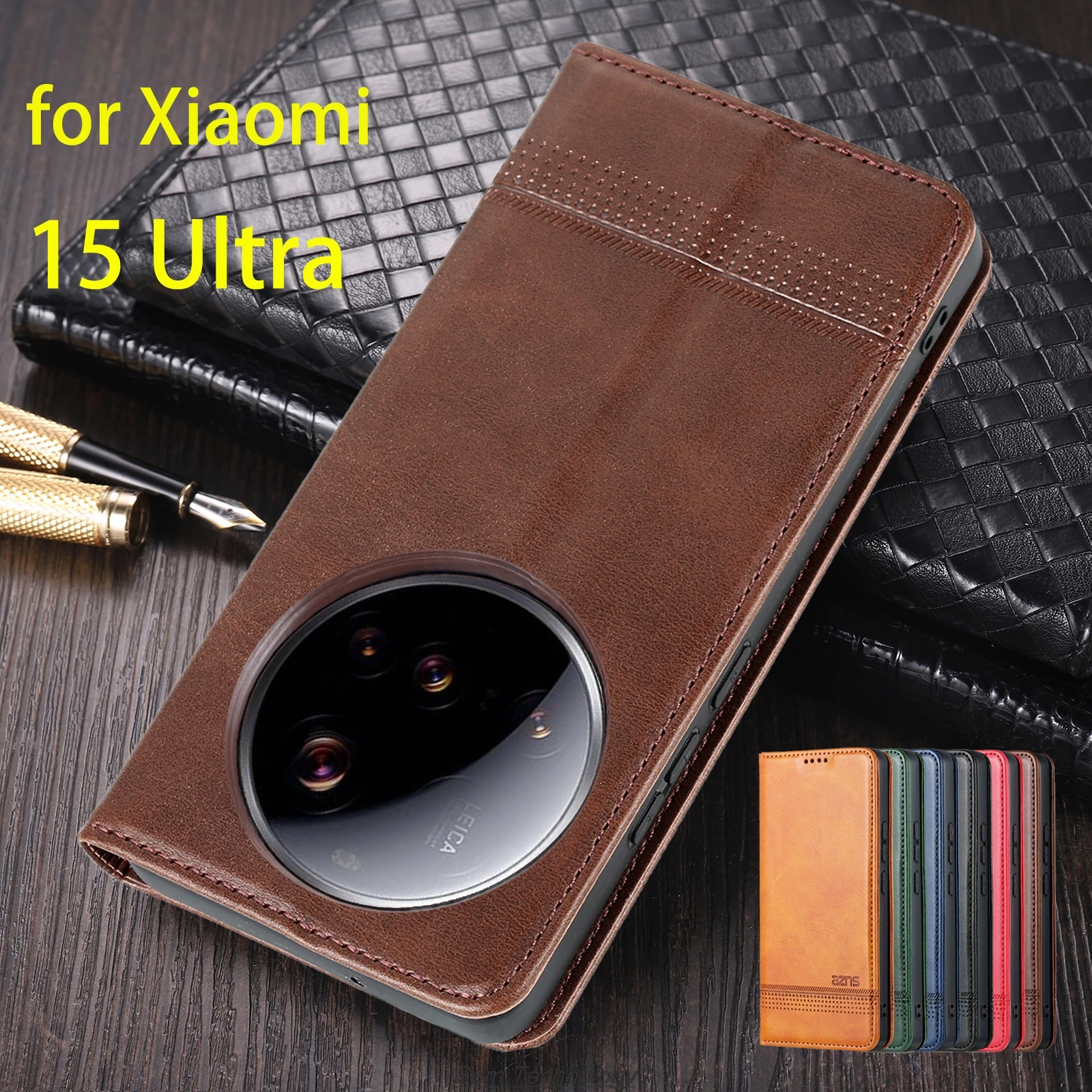 Deluxe Magnetic Leather Flip Cover Protective Case