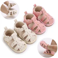 Infant Baby Shoes Girl Shoes New Summer Girl Sandals PU Leather Floral Rubber Sole Anti-Slip Newborn First Walker Crib Shoes 1
