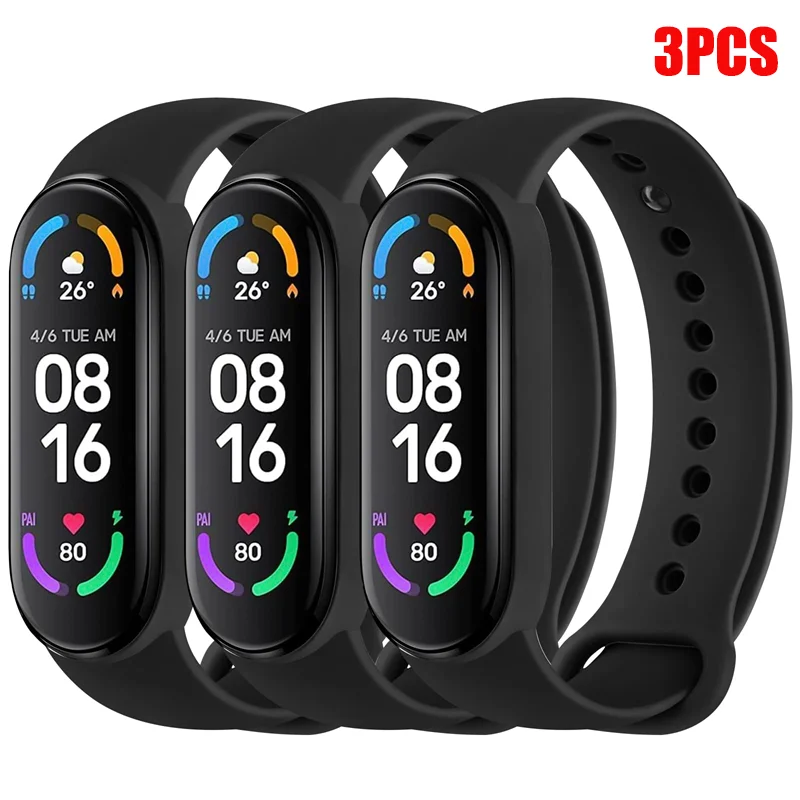 Silikon Armband Für Mi Band 7 6 4 5 3 9 Armband Xiaomi Mi Band Strap 3Pcs Sport ersatz Armband Smartwatch Zubehör – Detail 5
