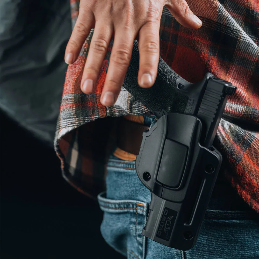 Fondina OWB Per Glock 17 - Fondina Esterna Rotazione 360&deg; Per Cintura, Destrimano, Materiale Militare
