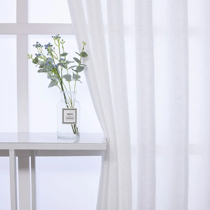 LISM White Tulle Window Curtains For Living Room Bedroom Voile Sheer Curtains For Kitchen Modern Window Screening Drapes Blinds