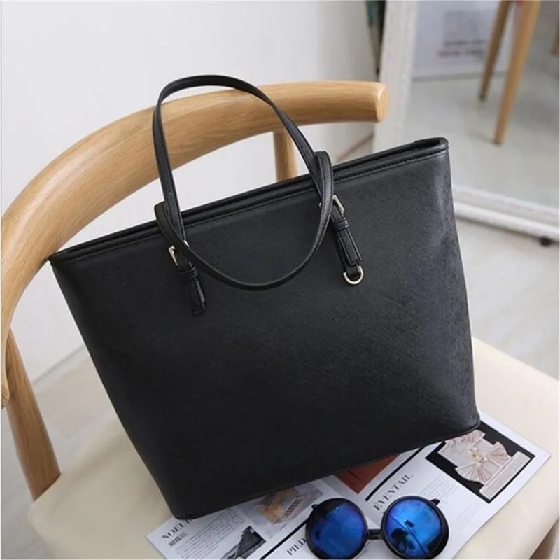 

Big Bag 2023 Fashion Women Pu Leather Handbag Brief Shoulder Bag Black White Large Capacity Luxury Tote Shopper Bag Designer