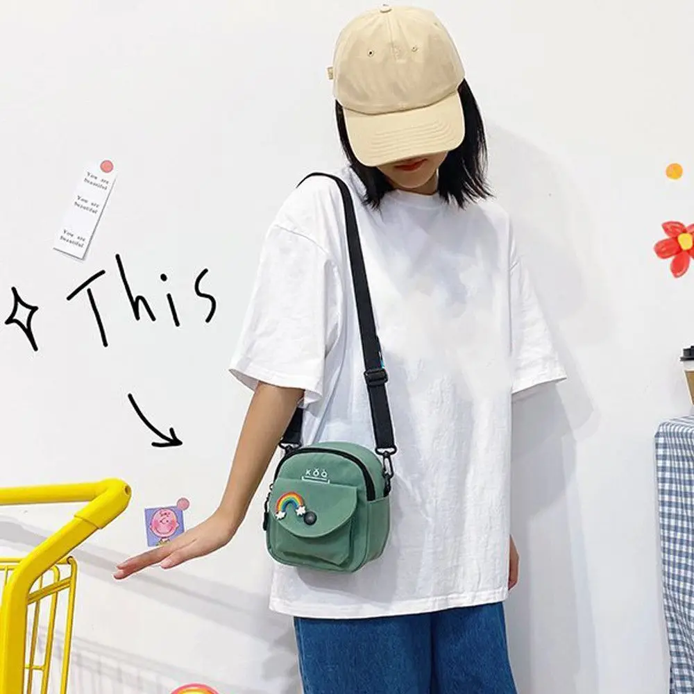 1pc Mode Frauen Mädchen Leinwand Umhängetasche niedlich lässig Leinwand Tasche Einkaufstaschen Umhängetasche Messenger Geldbörsen Reise Brieftasche – Detail 15