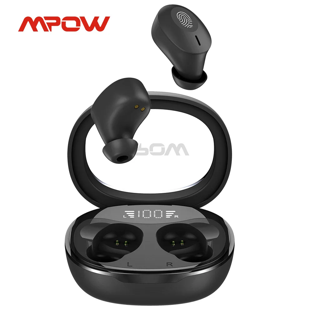 

Беспроводные Внутриканальные наушники Mpow S46 с Bluetooth 5,3, наушники с проблесковым басом, время работы 28 часов, водонепроницаемость IPX7, спортивные наушники TWS для тренажерного зала