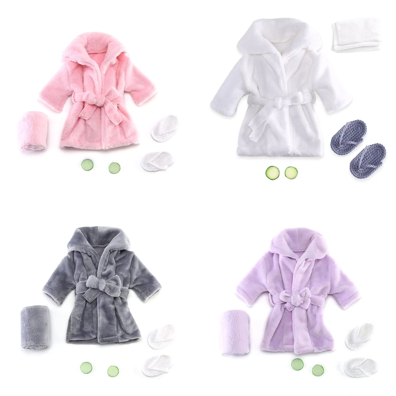 

Lovely Newborn Outfit Photography Prop Baby Bathrobe Towel Cucumber Slices Set Shower Gift for 0-3 Moths Baby Boys Girls