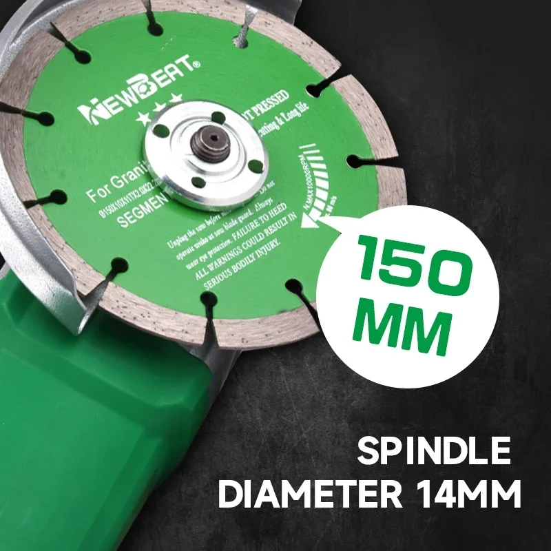 Newbeat 1350W NBT-AG-150C Cutting Angle Grinder Cutting Pipesin Boiler Trigger Green 150MM 8500R/MIN 110v 220v 45.5*16.2*10.3cm 4
