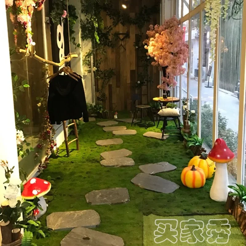 Artificial Moss Turf Grassland Fake Grass Carpet Moss Lawn Rug Artificial Turf Grass for Outdoor Garden Floor Outdoor Decoration artificial grass mats