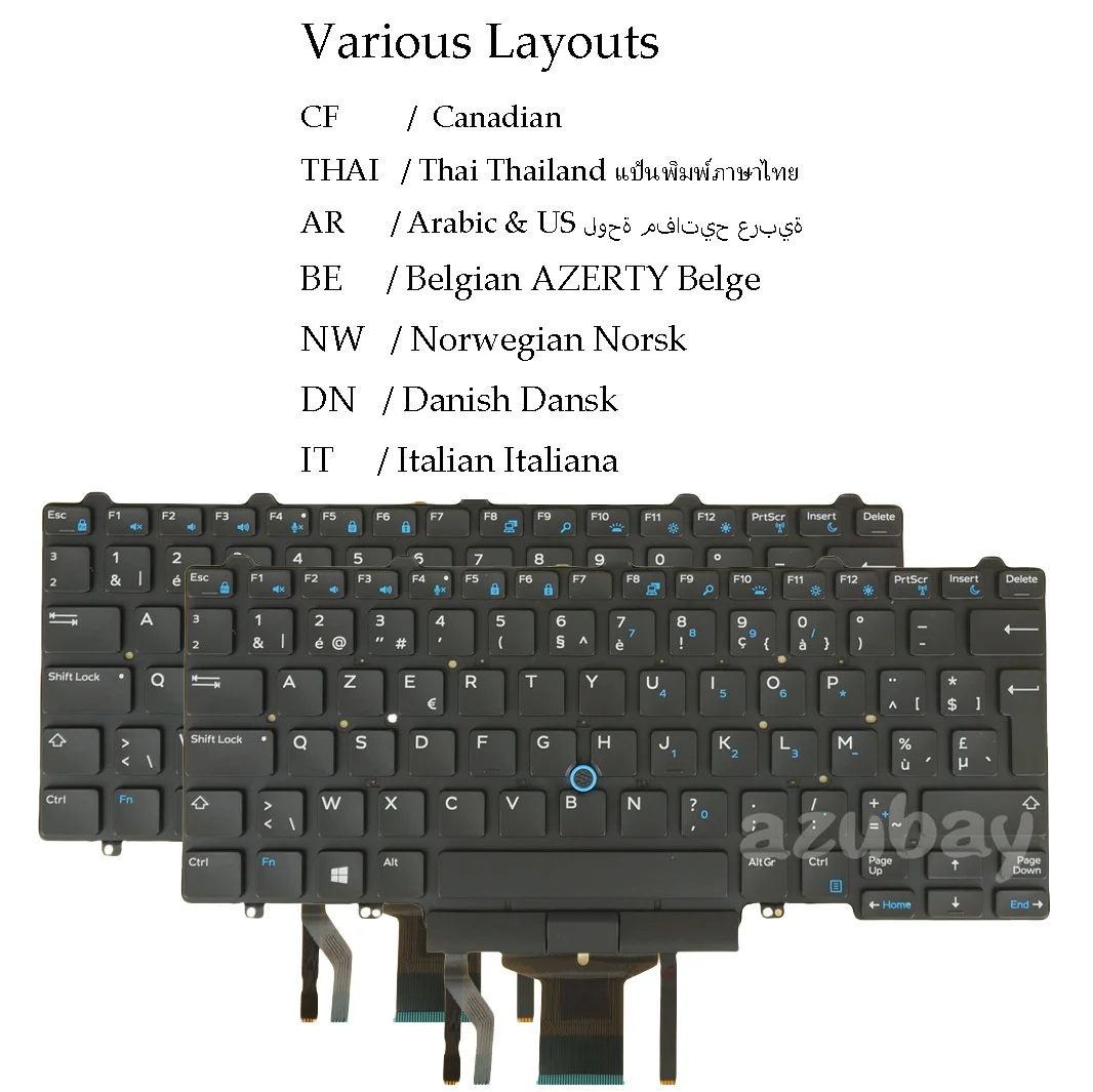 

Клавиатура для ноутбука Dell Latitude E5450 5450 E5470 E7450 E7470 5480 5488 5490 5491 5495 7480 7490 CF THAI AR BE NW DN IT с подсветкой