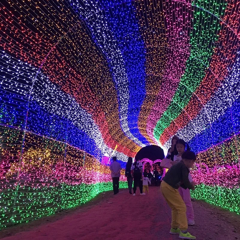 크리스마스 화환 LED 스트링 요정 조명, 축제 램프, EU 플러그, 결혼식 파티 장 야외 장식 조명, 20m, 10m