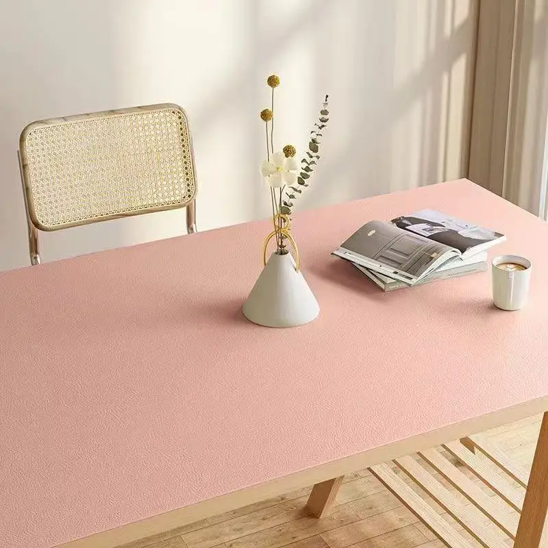 Solid color PU leather tablecloth waterproof dining table mat study coffee table computer desktop Modern table mat decorationt