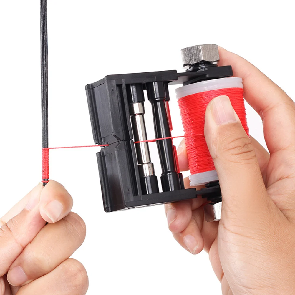 

Bow String Serving Jig Tool Spool Aluminum Alloy Adjustable Tension Archery Winder for Various Bow Rope Repair String Equipment