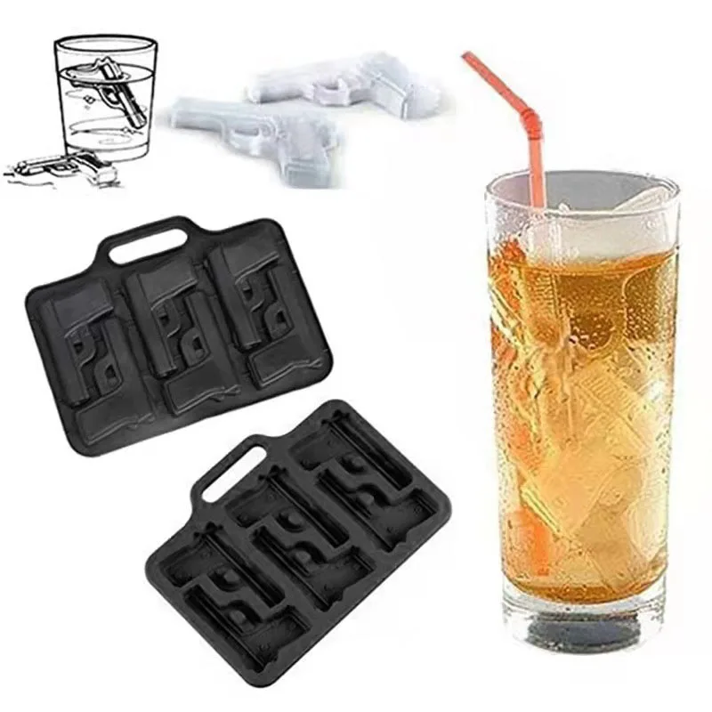 Silicone Toy Gun Ice Mold Plastic Bullet Shaped Ice Cube Tray Easily Detachable DIY Cube Mold Cream Tools ice mold