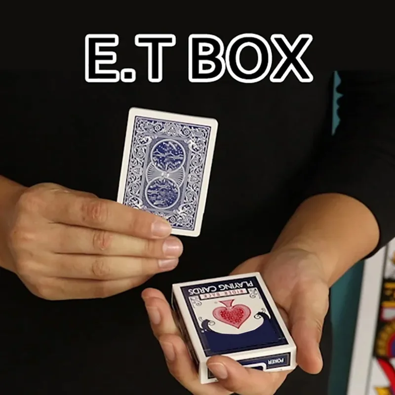 

E.T Box Magic трюки карта and Box, сине-красный цвет, сменная колода, магия, крупный план, открытие улицы, иллюзии, подвески, ментализм, реквизит