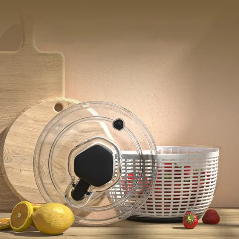 Multifunctional Vegetable Dehydrator Salad Spinner Lettuce Leaf Washer Dry and Wet Separation Draining Basket Kitchen Gadgets