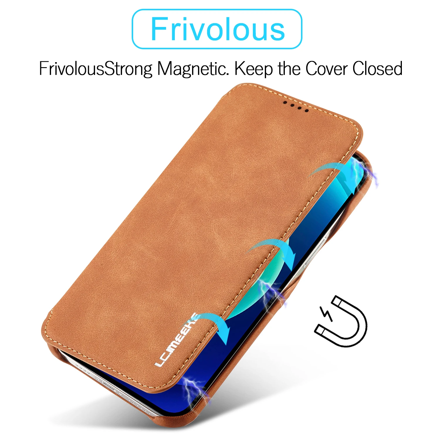 Leather Flip Wallet Magnetic Cover For iPhone 16 Pro Max 14
