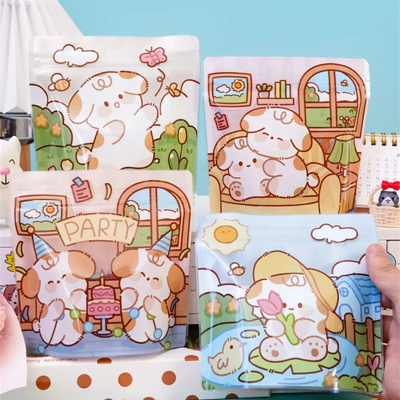StoBag 50/100pcs Candy Snack Ziplock Bags Packaging Cute Small Kids Cartoon Plastic Sealed Food Cookies Storage Reusable Pouches 5