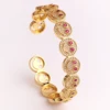 2024 New Retro Cubic Zirconia Smiling Face Open Bracelet for Unisex Office Party Friends Gift Jewelry Accessories 3