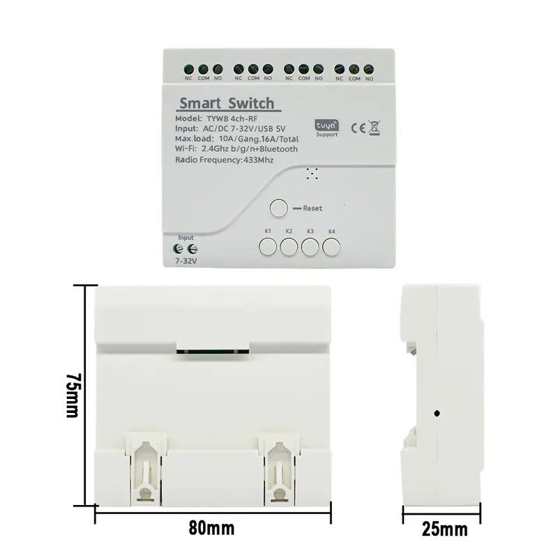 Tuya Relay 4CH Smart Home Switch Module 5V 12V 32V 220V RF 433 Radio Remote Control Work With Alexa Google Home - Image 6