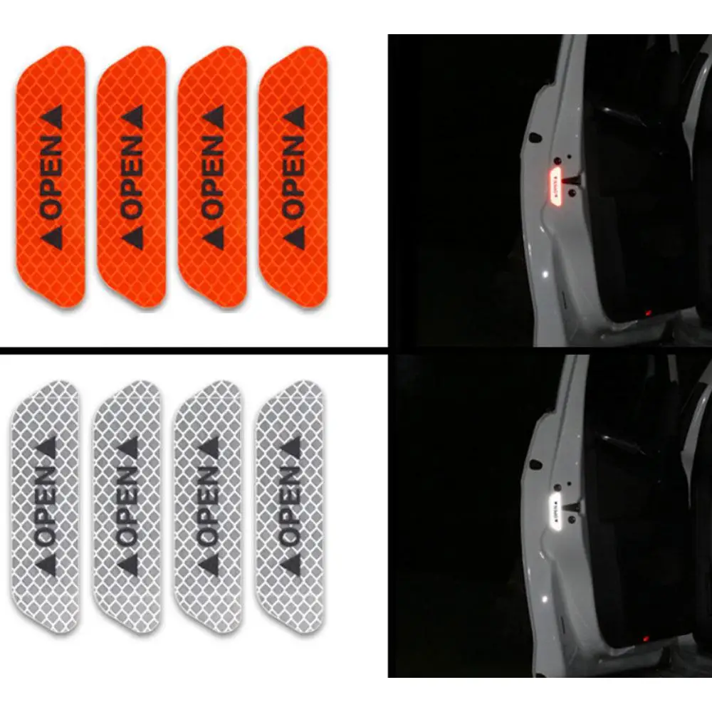 

2/4 шт., светоотражающие наклейки на двери автомобиля