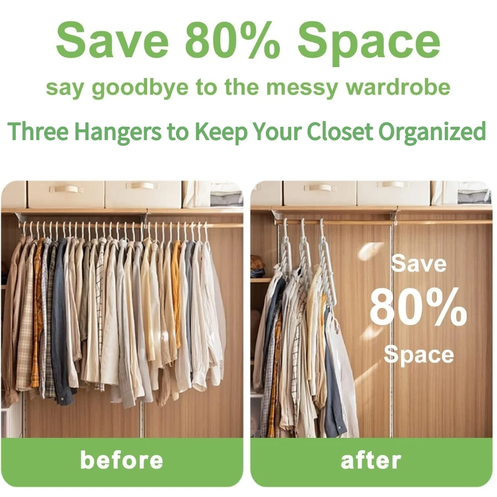 5Pcs Multicolor Space Saving Hangers Magic Hanger Organizer with 9 Holes for Closet Heavy Duty Plastic Hanger for Home Dorm Room clothes hanger storage hanger