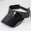 Men Women's Fashion Shiny Laser PU Sun Visor Cap Hip-Hop Dancing Sportswear Golf Tennis Ajdustable Silver Black Pink 3