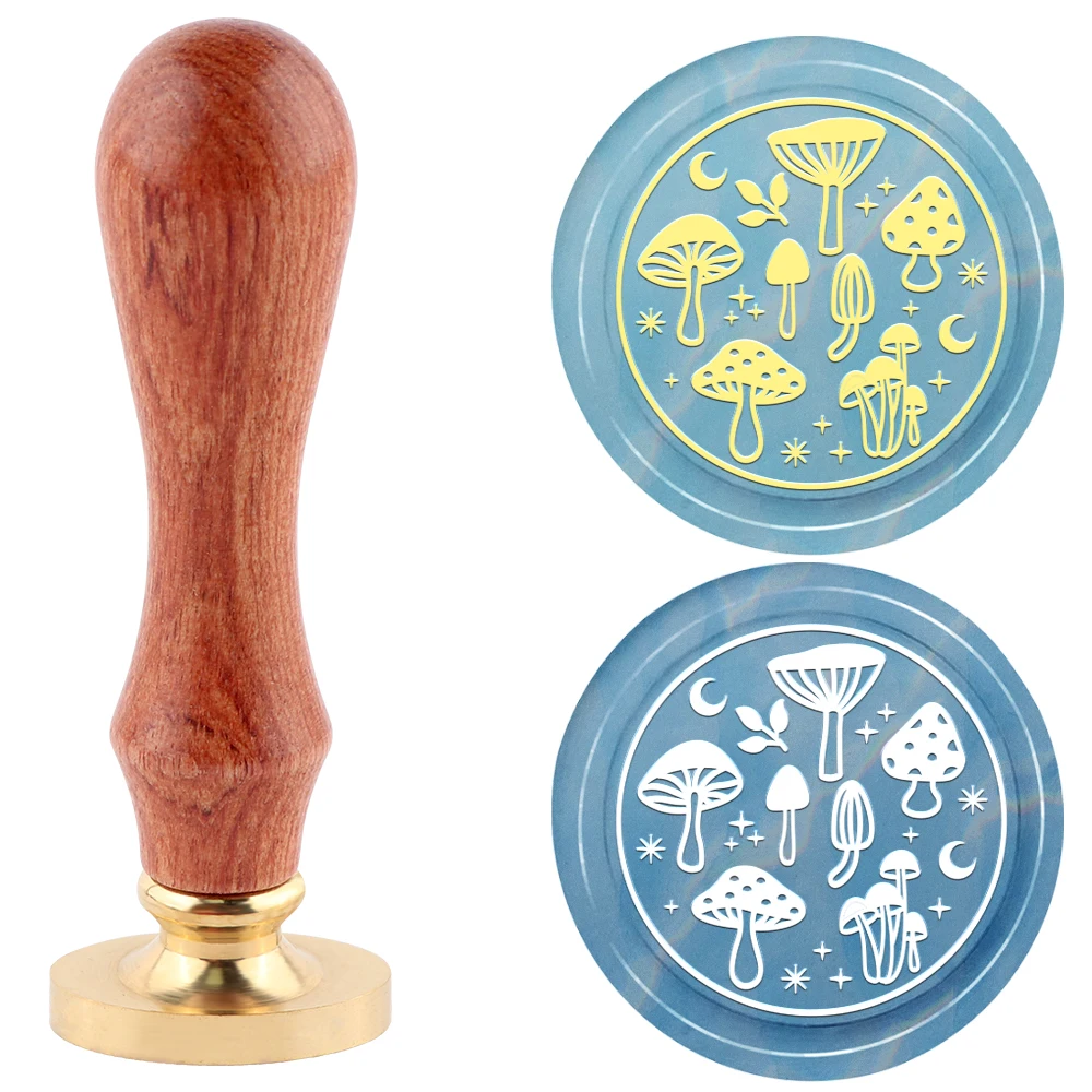 

Mushroom Wax Seal Stamp 1 Removable Copper Head and 1 Wooden Handle Diy Craft Supplie Scrapbooking Christmas Wedding Invitation