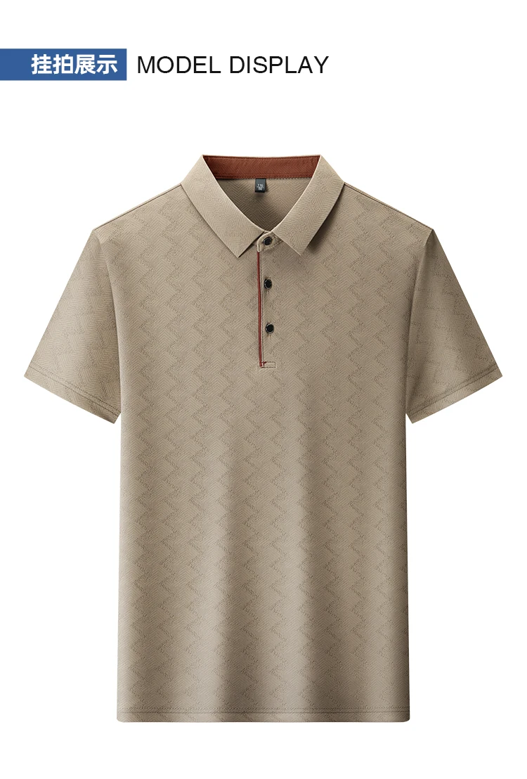polo shirt men high quality summer new Ice silk Men's Short-sleeved polo shirt stripes business casual mens polo shirt 6XL 6748 13 Sd49c094f65784a06a00d31f29d735f2bY