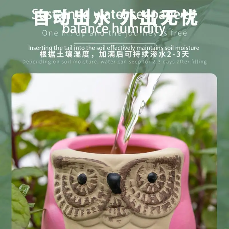 Owl Shape Automatic Irrigation Spikes Garden Waterer 4PCS Self-Plant Watering Devices Watering Spikes Automatic Indoor
